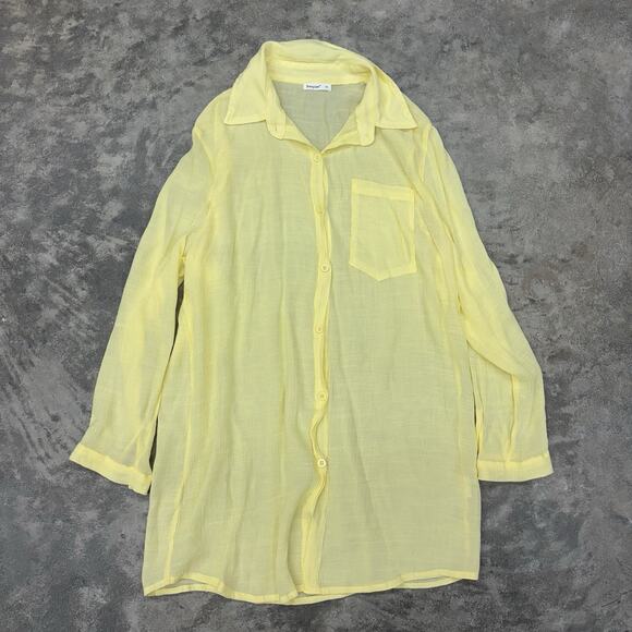 Breezy Lane Beach Cover Up Womens Medium Button Down Collared Shirt Tunic Top - Picture 1 of 7